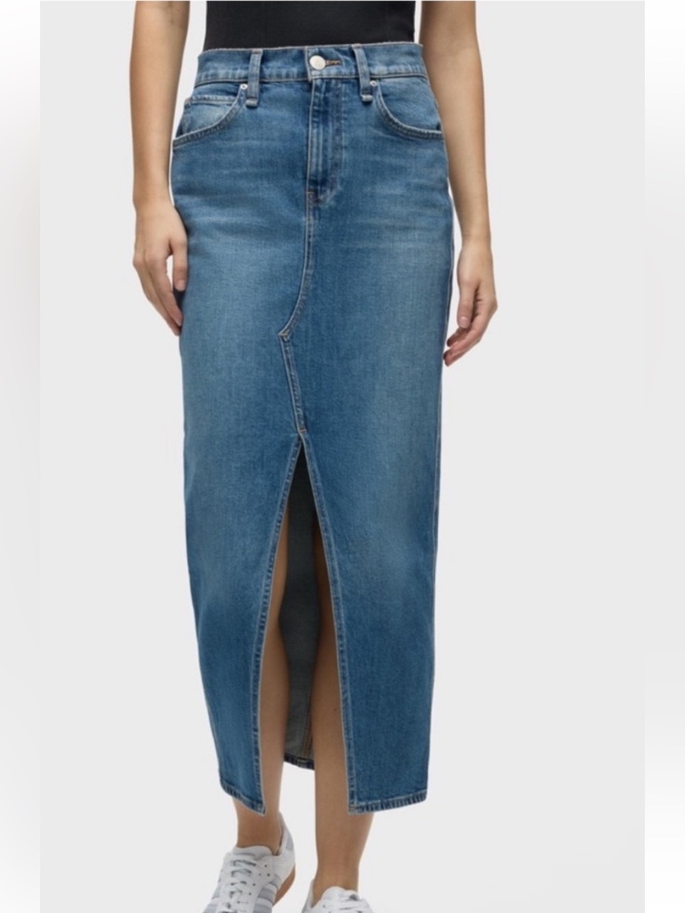 Hudson Reconstructed Midi Skirt w/ Front Center Slit. NWT